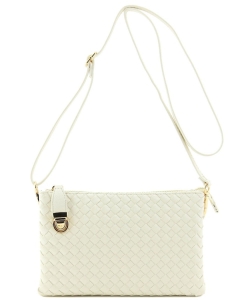 Fashion Woven Clutch Crossbody Bag WU042 WHITE/
